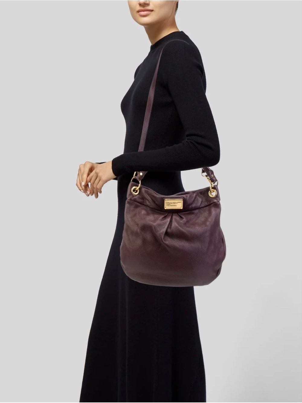 Marc by Marc Jacobs Plum Leather Hobo with Gold Hardware - Picture 6 of 6